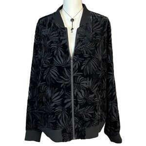 Torrid Velvet Burnout Bomber Jacket‎ 2X Full Zip Lightweight Pockets Whimsigoth